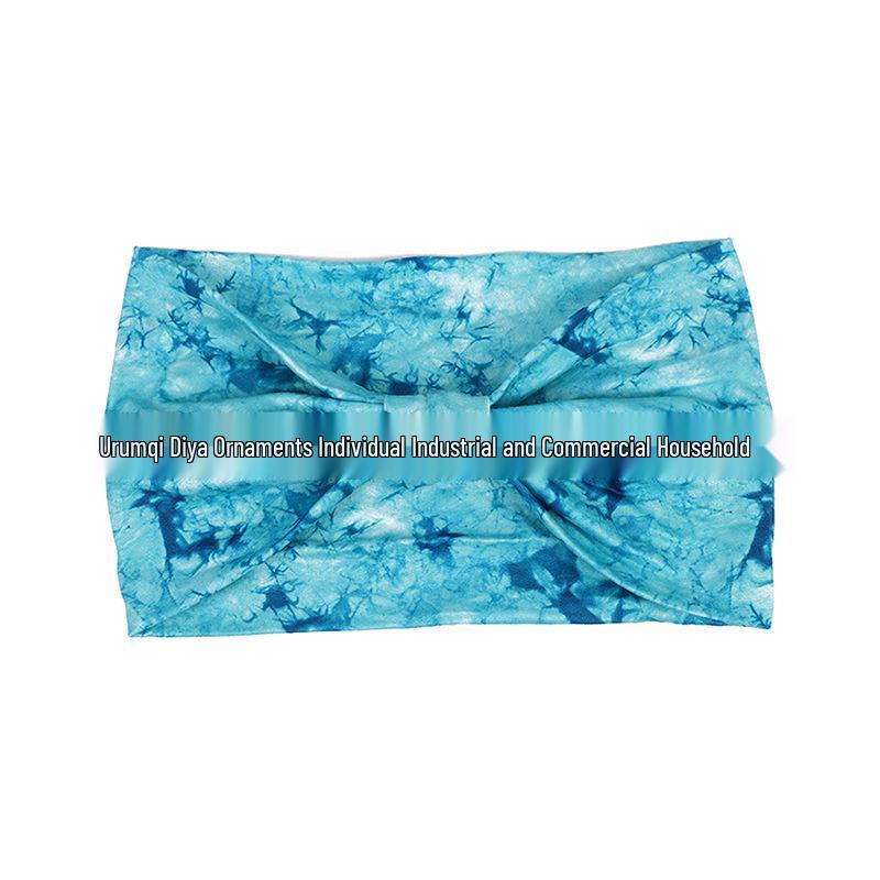 Bohemian Paisley Tie-Dye Wide Knot Headband for Women