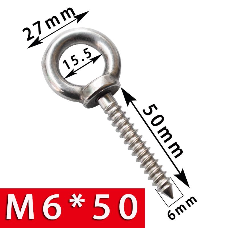 Stainless Steel 304 Eye Bolt, Self-Tapping Screw Eyelet, Butterfly Hand-Tight Self-Sheep Horn Nails