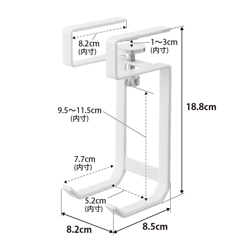 Yamazaki Jitsugyo Undershelf Dryer Hanger White Main X X Tower Dryer Holder Compatible with Dryer 1640 Body W8.2 D8.5 H18.8cm T-shaped