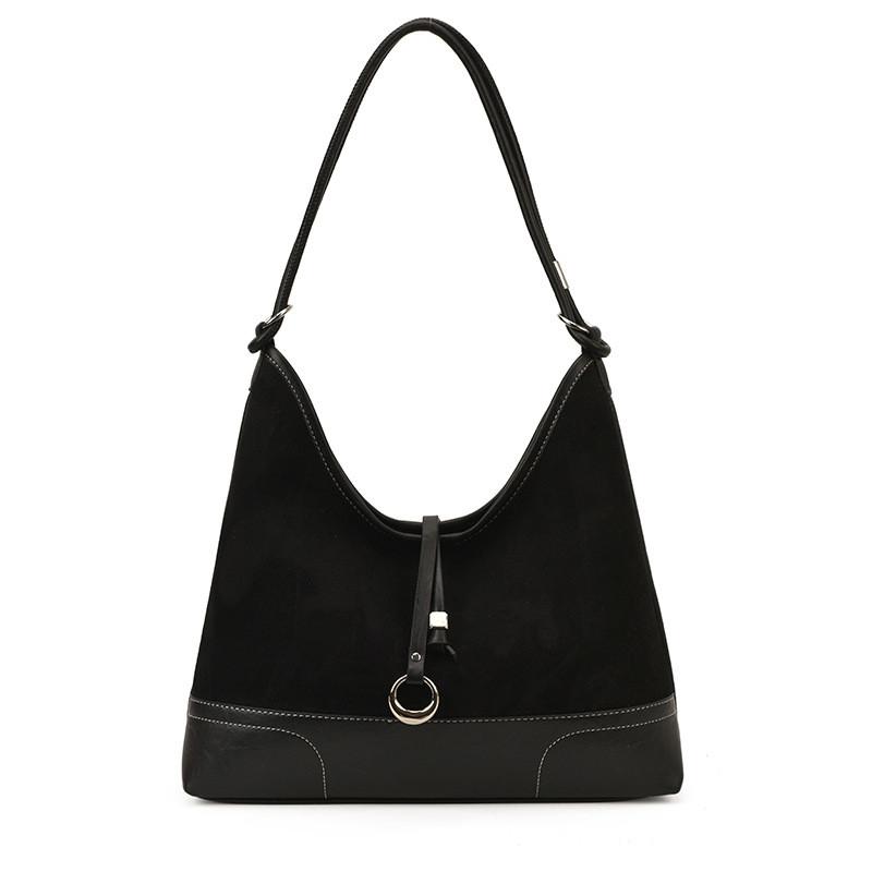IELGY Ladies Underarm Bag Retro Suede Portable Large Capacity Tote Bag