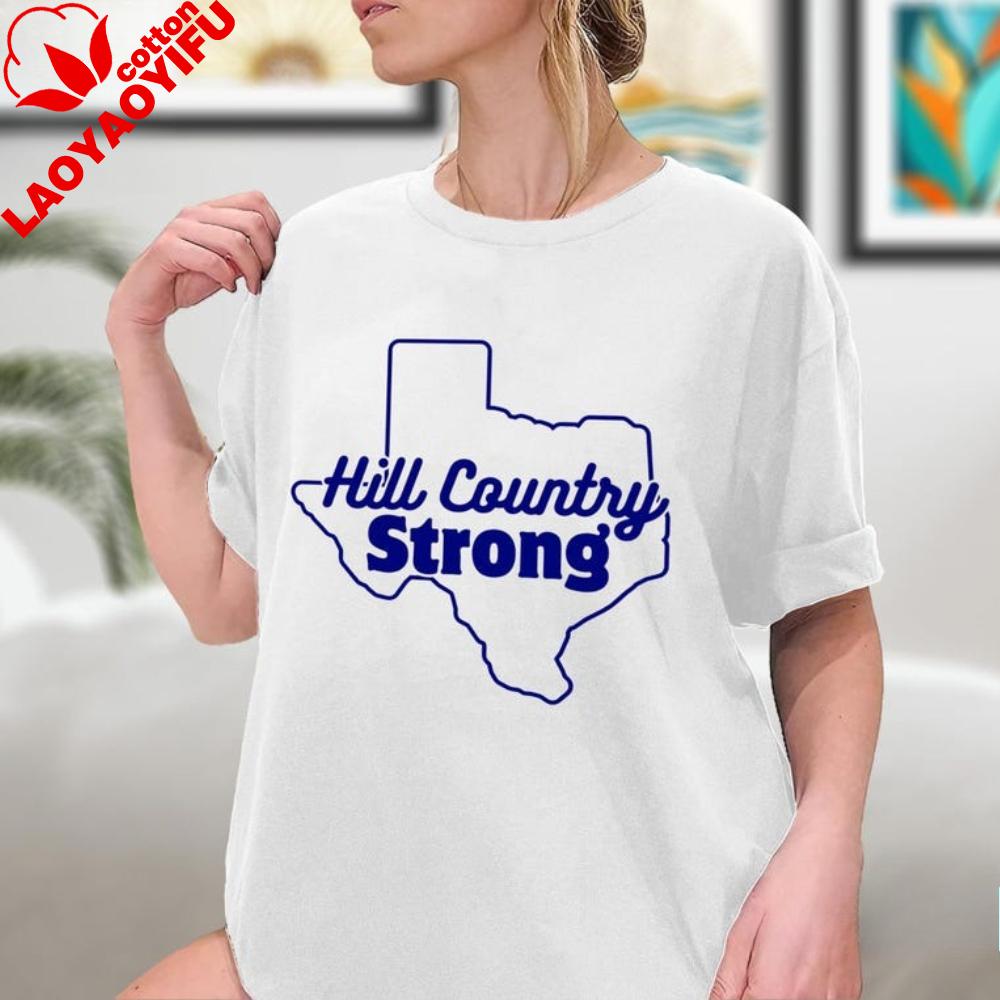 Hill Country Strong Texas Outline Graphic T Shirt Unisex Modern Summer Cotton Short Sleeve Hill Country Pride Casual Daily Outfit