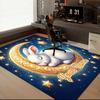 1PC Custom Name Moonlit Dreams Bunny Theme Floor Mat Ideal for Living Room, Game Rooms, Office, Bedroom, Floor Mat Playful Design