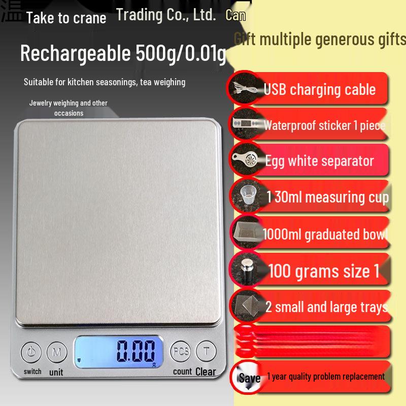 Portable High-Precision Kitchen Scale for Food, Baking, and Flour Weighing