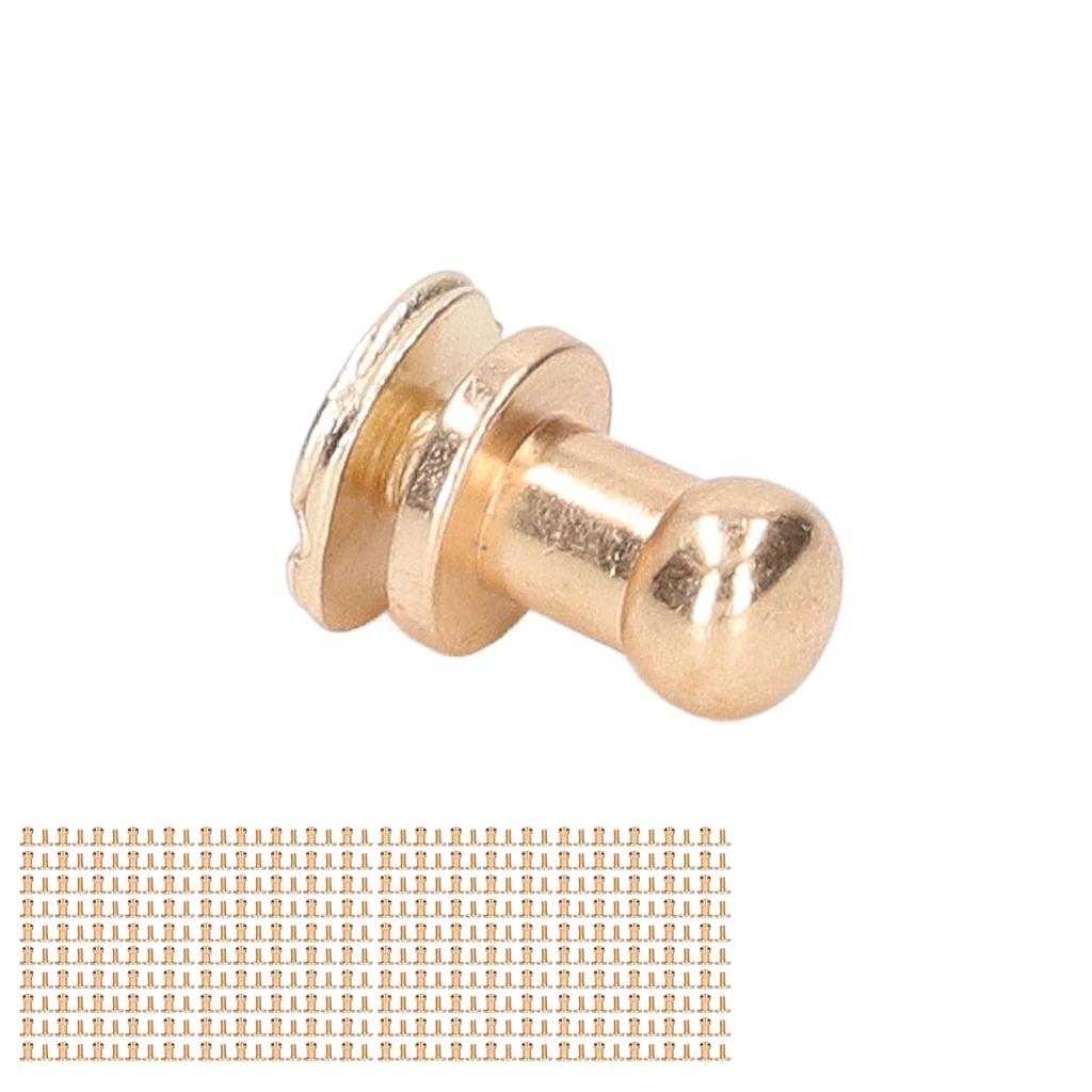 200 Sets Chicago Screws Round Head Rivets 7x5mm   Handcraft Pure Copper Round Head Rivets Leather Rivets for Handbag