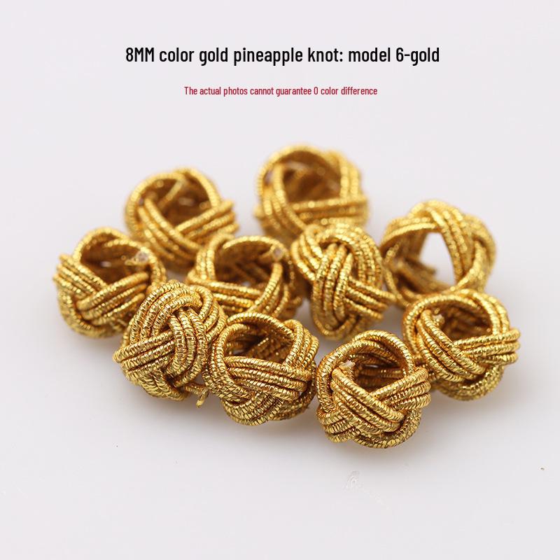 Golden Pineapple Knot Necklace with DIY Spacer Beads and Braided Cord