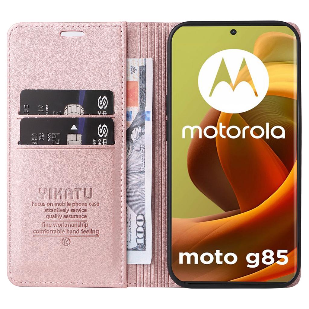 YIKATU YK-001 For Motorola Moto G85 5G/S50 Neo 5G Wallet Case Strong Magnetic Leather Phone Cover