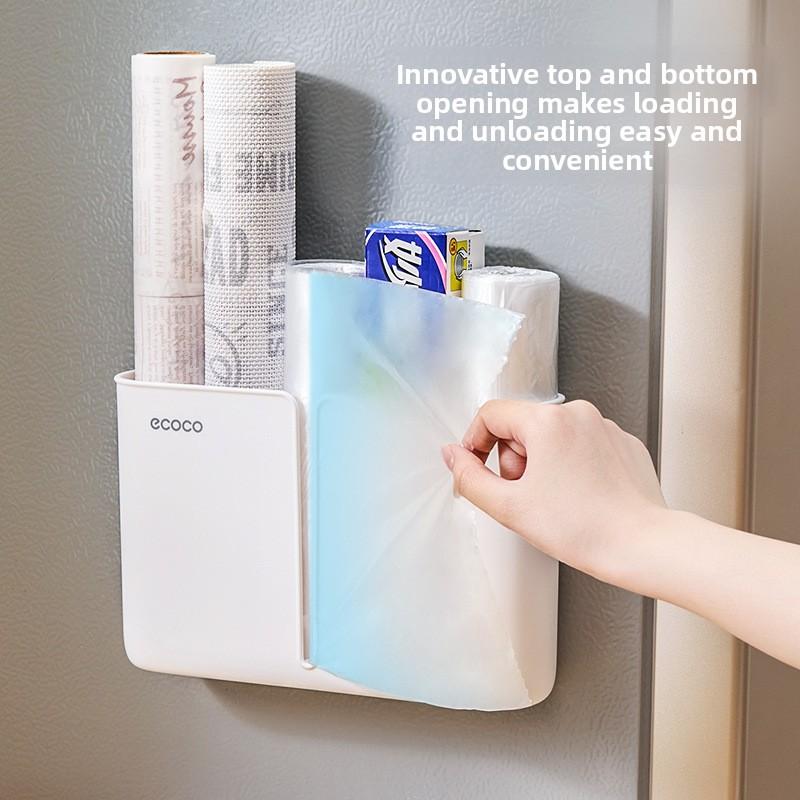 Kitchen Waste Bag Storage Wonder, Plastic Bag Storage Box, Wall-mounted Collector, Placement Box, Non-drilling Storage Rack