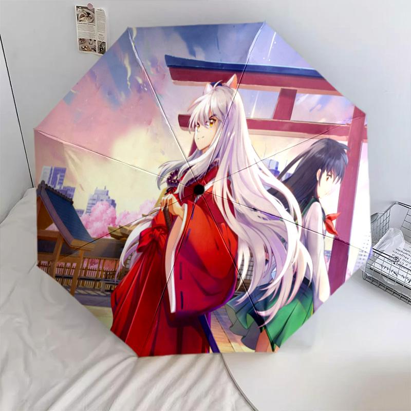 1PC Inuyasha Automatic Umbrella - Suitable Travel Outdoor Portable Umbrella Birthday Gift Daily Essentials