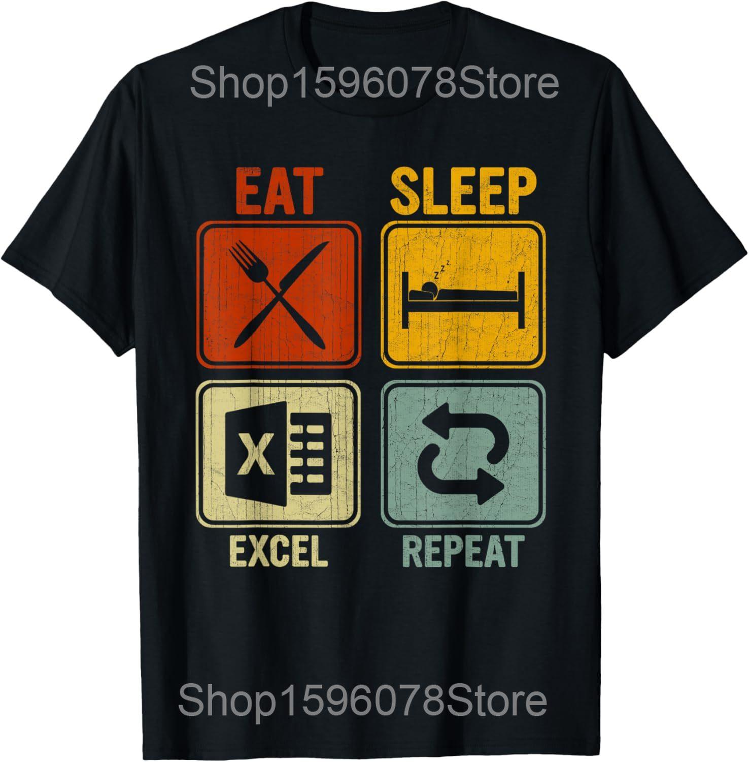 Funny Sheets Excel Spreadsheet File Data T Shirts Men Women Cotton Humor Streetwear Tee Shirt Short Sleeve Unisex Loose Clothing S