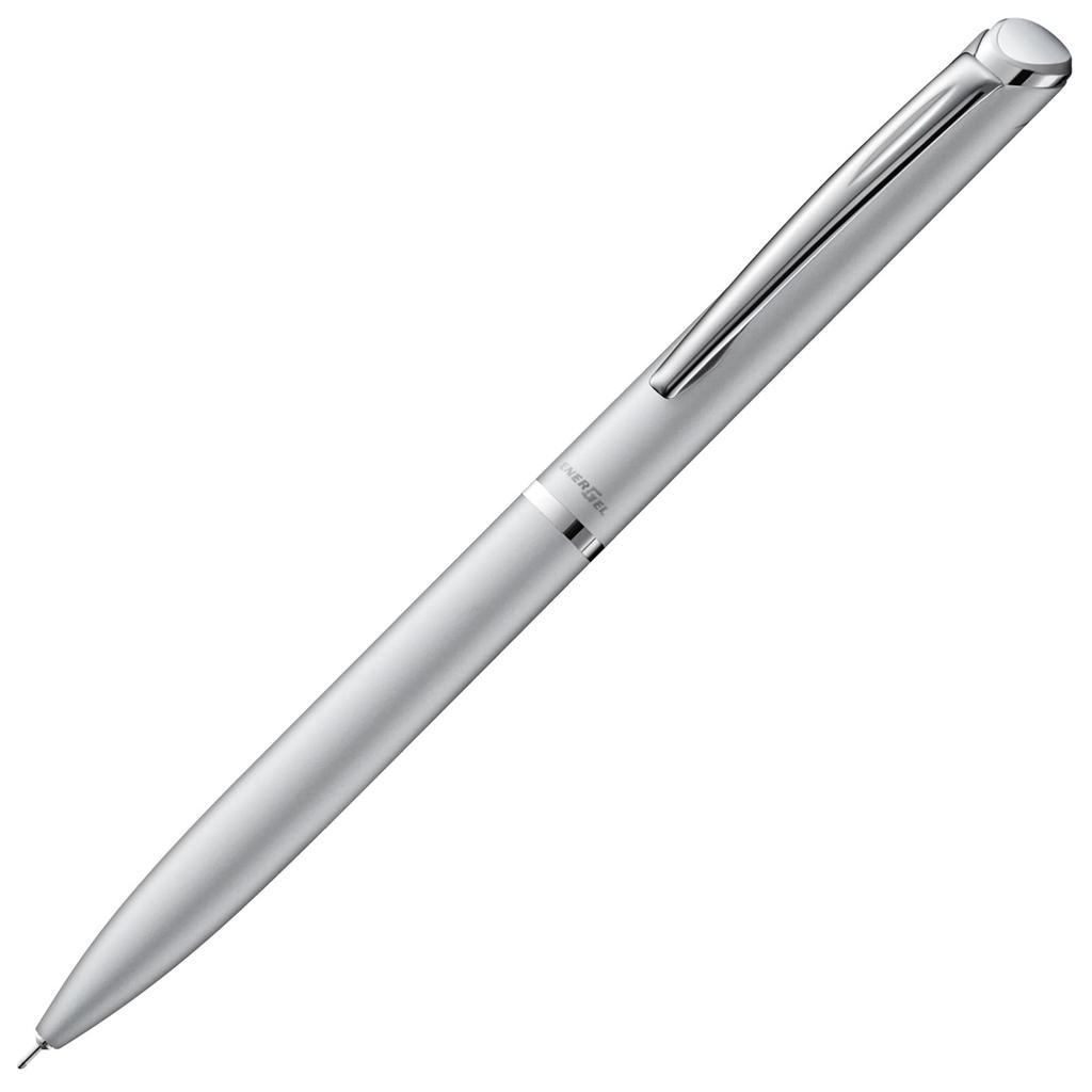 PENTEL EnerGel Philography Ballpoint Gel Silver Black Pen, Ink, 0.5mm, Barrel, BLN2005Z,