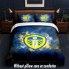 Leeds United Design Bett Bettwäsche Set 1 Bettbezug + 2 Kissenbezüge Weich Atmungsaktiv Haushalt Bettwäsche