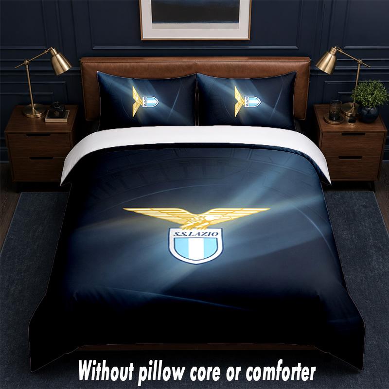 Lazio FC Design Bed Bedding Set 1 Duvet Cover + 2 Pillowcases Soft Breathable Household Bed Linens