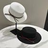 2025 Simple Straw Summer Women Beach Hat Female Casual Panama Hat Lady Brand Women Flat Brim Bowknot Straw Cap Girls Sun Hat