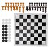 Plastic 2 In 1 International Chess Draughts Set Portable Travel Games Intelligent Toy