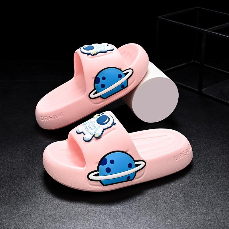 Cartoon Design Trendy Kids Slippers For Boys And Girls Featuring Soft Eva Material In Green Yellow And Pink
