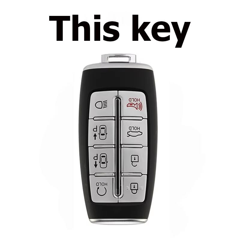 Zinc Alloy 8 Button Car Key Cover Case For Hyundai Genesis G80 GV70 GV80 2019 2020 2021 2022 Remote Key Holder Auto Accessories