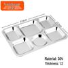 Plateau Rectangulaire Multi-Compartiments en Acier Inoxydable