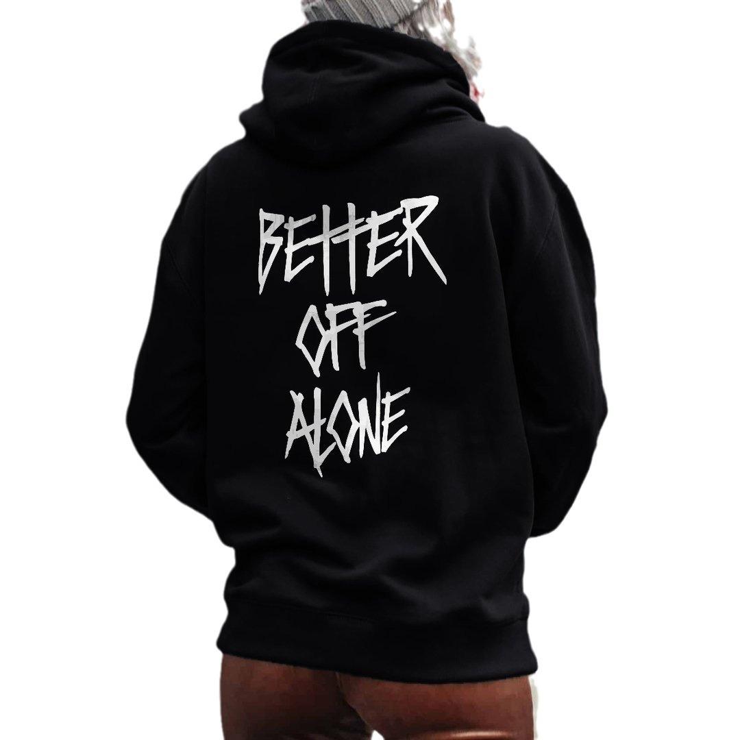 Повседневный модный женский свитер с капюшоном и рукавами на плечах с принтом букв 5XL — фото 6