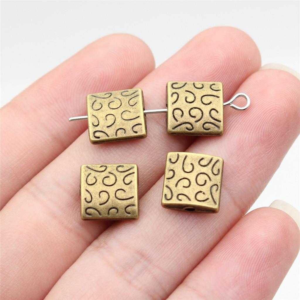 Twisted-Pattern Small-Hole Spacer Beads Mini Antique Bronze Silver Jewelry Making String Beads Separator