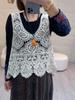 Z2005 Spring and Autumn Series Temperament Lace Embroidery, Vest Wear Foreign Style Loose and Thin Stacked Cotton Thread Vest