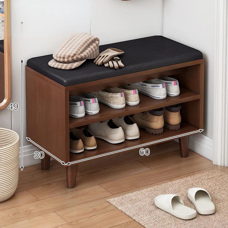 2-in-1 Shoe Change Stool - Soft Cushion Cabinet for Entryway