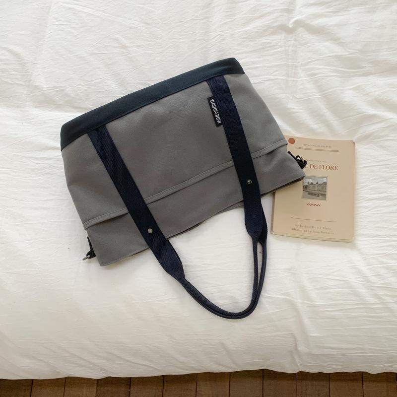 

Versatile large-capacity cloth bag bag women s simple shoulder bag casual class commuter messenger tote bag серый