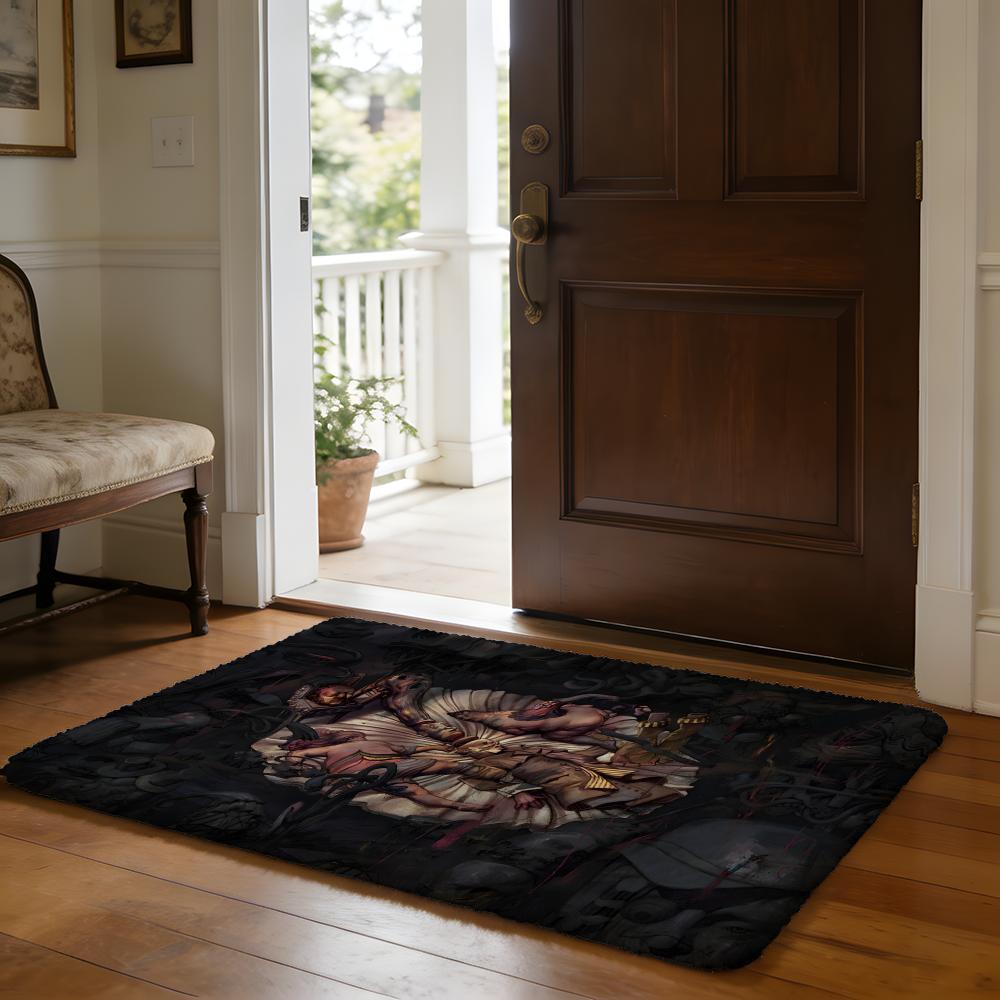 DDisco EElysium Video Game Floor Mat Soft Flannel Absorbent Mat Non-Slip Rug Home Bedroom Bathroom