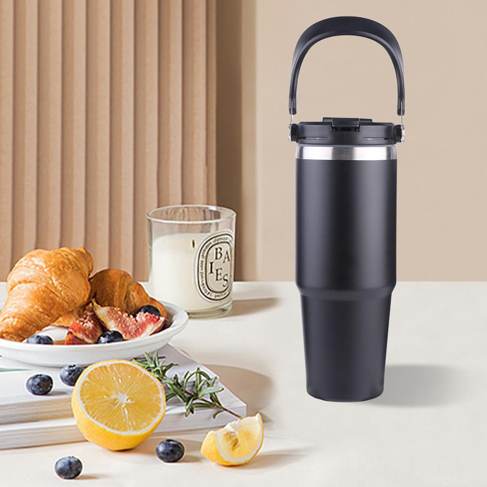 30oz Vacuum Insulated Cup with Handle Double-Layer Insulated Cup Stainless Steel Portable Water Cup for Cold Hot Beverages