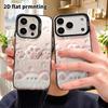 Phone Case: 2D Flat Design Suitable for iPhone 18 17 16 15 14 13 Pro, Colorful Silver Protective Case, Couple Style, Pink Cat Paw, Christmas and Hallo