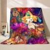 Pokemon Jirachi Cartoon Flannel Fluffy Blanket for Home Bedroom Bed Sofa Office Children Cover Adult Soft Blanket Baby Cute Gift