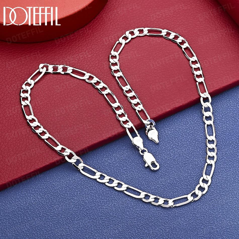 925 Sterling Zilver Bruiloft Sieraden 6mm Zijschakel 16-30 Inch Bedel Ketting