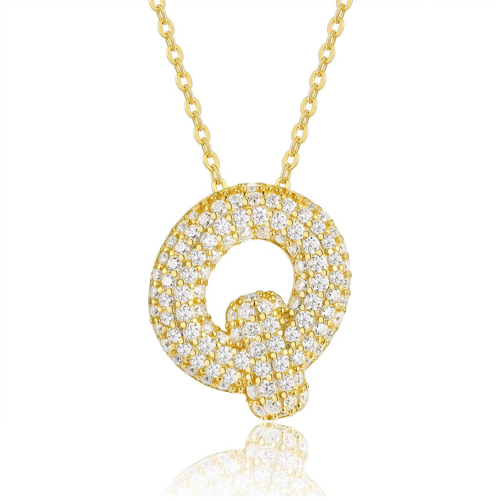 Letter Pendant Necklace 925 Silver Plated 18K Gold Collarbone Chain Fashionable Versatile Moissanite Chain