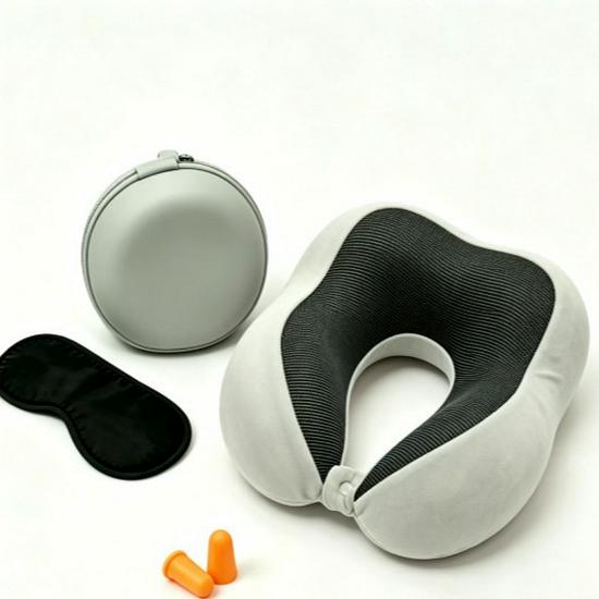 Slow Rebound Memory Foam U-Shape Neck Pillow for Travel