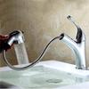 Large Head Design Pull Out Faucet Retractable Pull-Out Structure Hot Cold Water Mixing Bathroom Sink Faucet Stable Water Supply