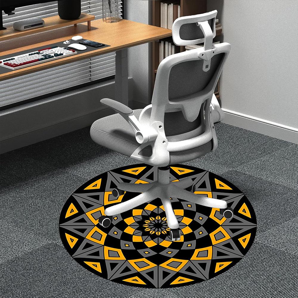 

1pc Kaleidoscope Pattern Office Round Area Rug, Indoor Mat Suitable ForOffice, Under Office Chairs Bedroom Living Room Home Decor D004 80cm by 80cm
