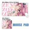 Anime Zzz Mouse Pad 900x400mm Large NonSlip Gaming Desk Mat Laptop Keyboard Tray Office Zenless Zone Zero Black