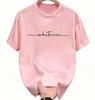 Unisexs Summer Cotton Fashionable Casual Sports Loose Plus Size Simple Letter Printed Round Neck Short Sleeved Tshirt Topmild