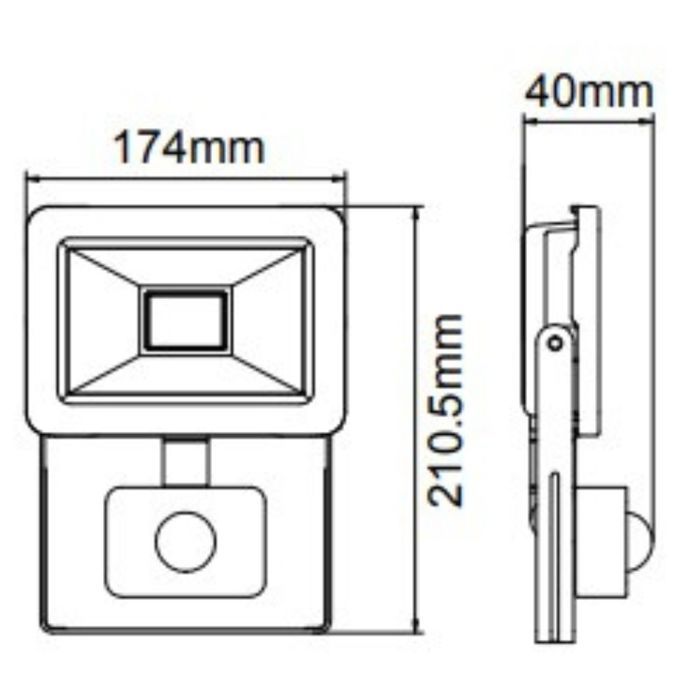Projecteur LED 50W 4000Lm avec détecteur PIR IP65