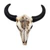 Miniature Cow Skull Resin Statue Elegant Animal Head Ornament Perfect for Shelf and Desktop Display