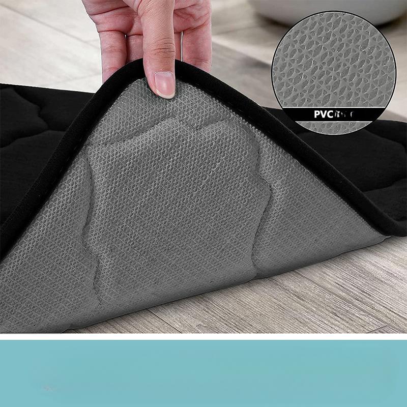 Rhombus Emboss Bathroom Cashmere Thickening Mat Bath Non-slip Carpets In Wash Basin Bathtub Side Floor Rug Shower Room Doormat Memory Foam 3D Pad
