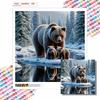 New Arrival 5D DIY Full Circle Diamond Painting "Bear and Cub" Embroidery Cross Stitch Home Decor Gift