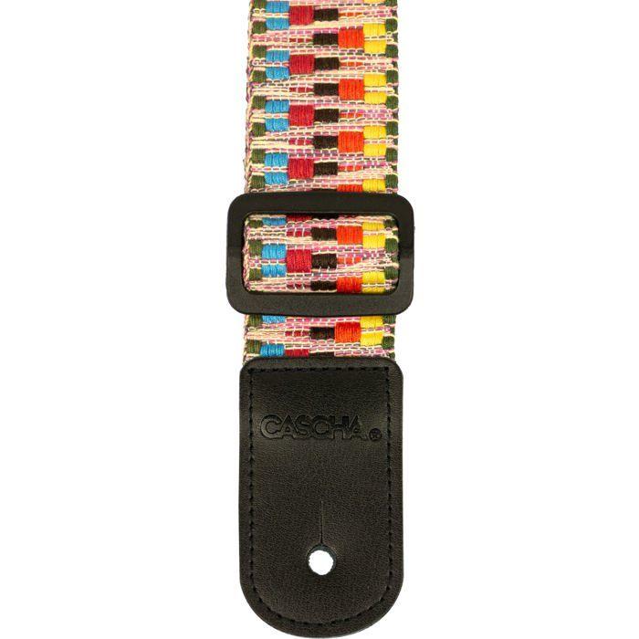 Cascha HH 2200 sangle ukulélé jacquard arc-en-ciel