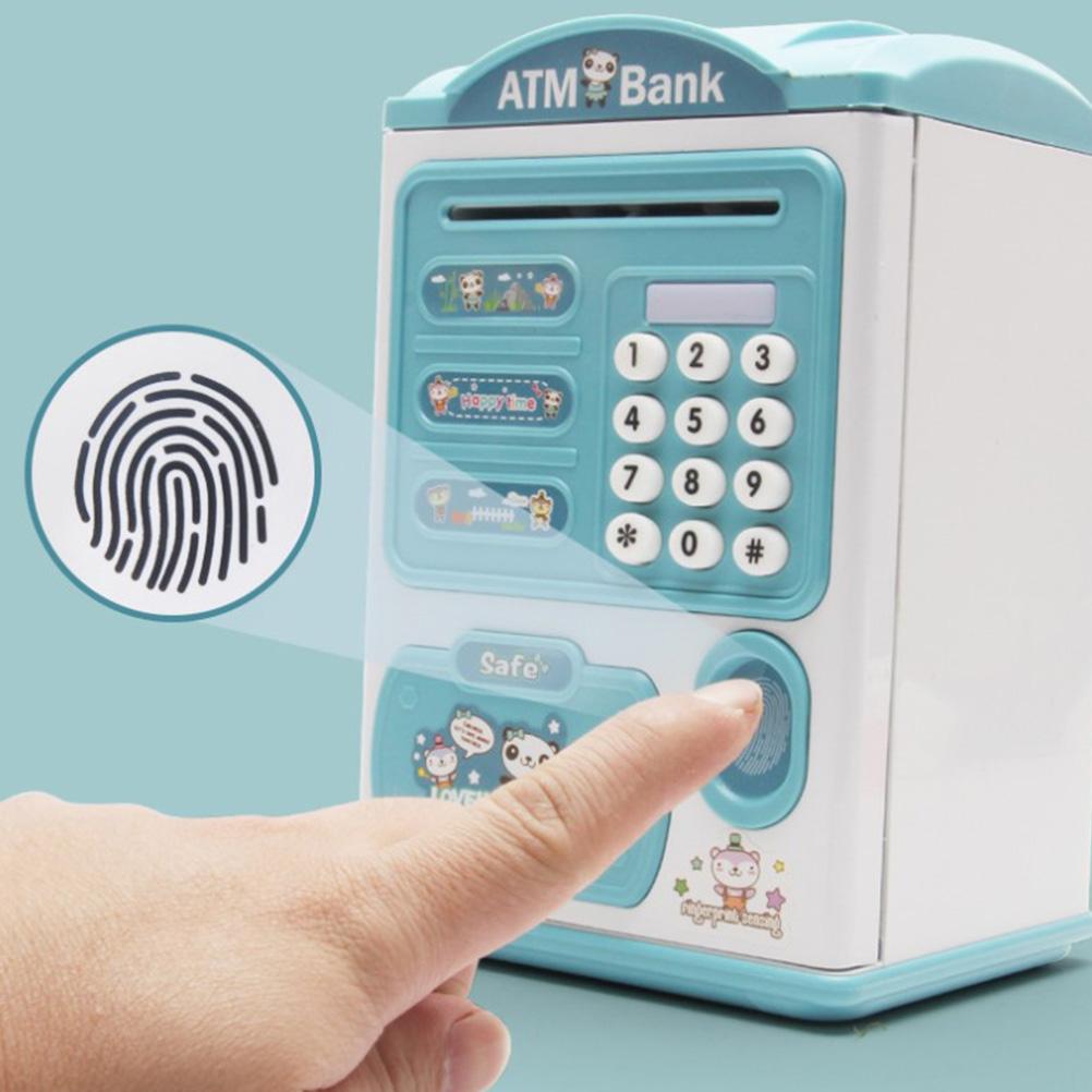 Piggy Bank Toy Kids Mini Money Pot Fingerprint Identification Children Plastics
