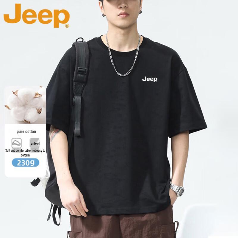 

JEEP Men s Heavyweight Pure Cotton Short Sleeve T-Shirt XL