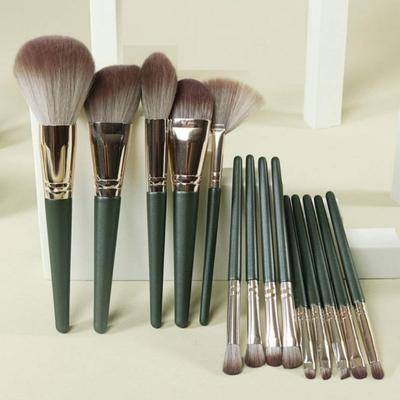 Makeup Brush 14 Piece Pouch Set Buddle Vegan Synthetic Hair