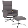 Massage Chair with Footstool Grey Faux Leather