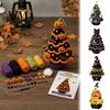 Funny Halloween Decor Tree Crochet Kit, DIY Black Cat Pumpkin Witch Patterns for Hat Ghost Crafting Kit Holiday Home Decor, Handmade Gift Yarn