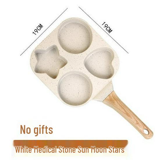 Carefully Crafted Maifan Stone Non-Stick 4-Hole Egg & Burger Frying Pan for Breakfast