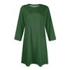 Women's Fashion Casual Color Round Neck Three-quarter Sleeve Short Dress