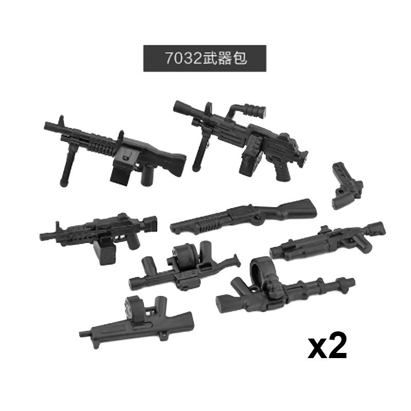 Andra världskriget Militära Vapen Byggklossar Armé Soldater Figurer 98K MG34 MG42 PPSH Vapenbälte Tillbehör Klossar Leksaker För Barn